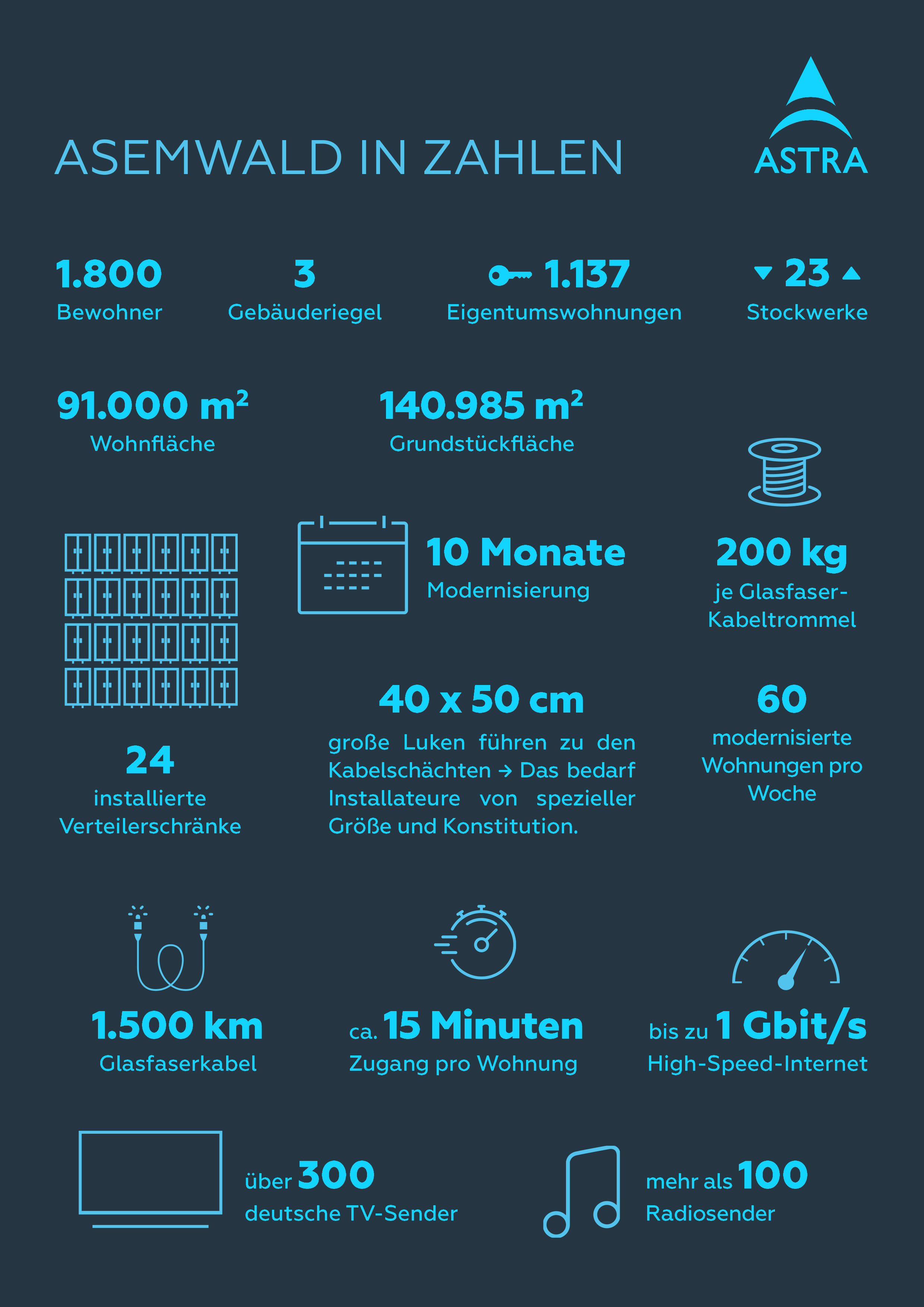 Infografik Asemwald in Zahlen
