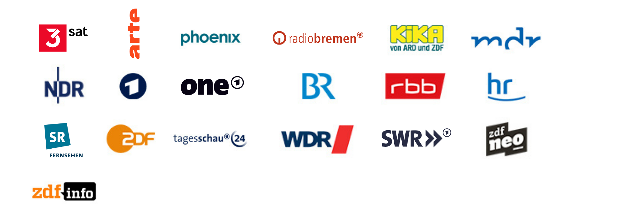 Öffentlich-Rechtliche: Aufzählung der Senderlogos