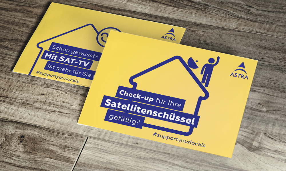 Postkarten „Check-up Satellitenschüssel“ 