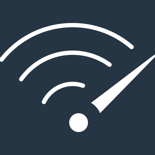 Wlan-Symbol mit Tachonadel als Sinnbild für Internet-Bandbreite.