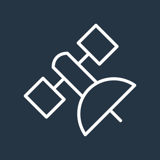 Grafik eines Satelliten.