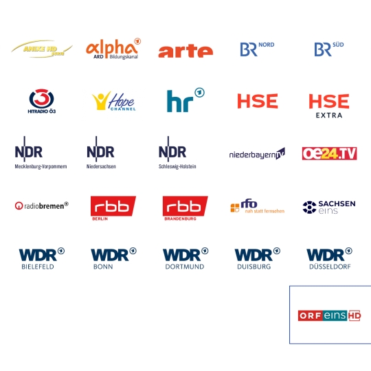 Senderlogos aller FTA Sender - Österreich