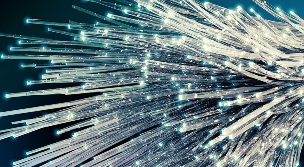 Detailaufnahme einer grafischen Darstellung von Glasfasern.