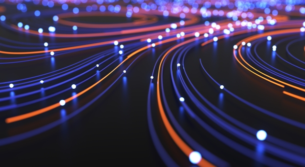 Eine Glasfaser-Visualisierung mit Licht