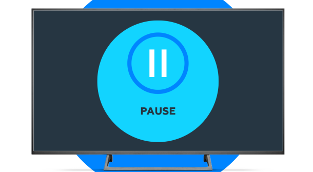 TV mit Pause Taste.