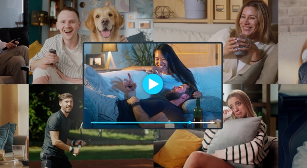 Übersicht viele verschiedene menschen vor TV