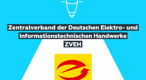 Logo des ZVEH und Aufschrift &quot;Zentralverband der Deutschen Elektro- und Informationstechnischen Handwerke ZVEH&quot;
