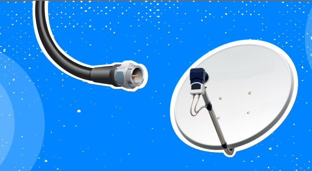 Koaxkabel mit Satellitenschüssel